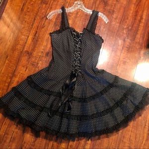 Ribboned lace up hell bunny dress